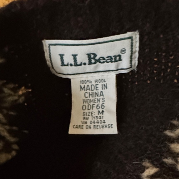 Brown and Cream Snowflake Sweater LLBean Wool - Picture 6 of 12